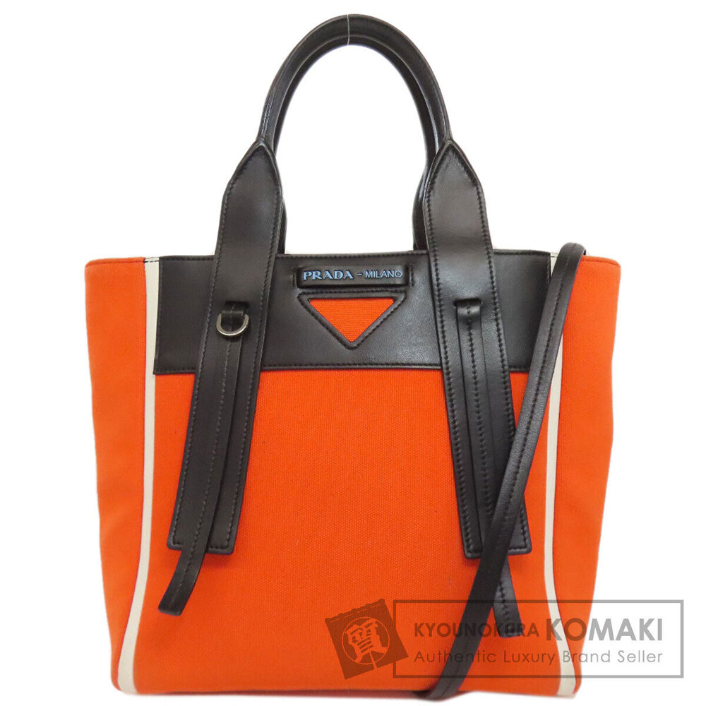Prada Ouverture Handbag Canvas Leather